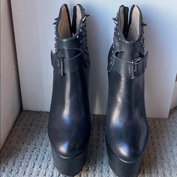 Platform Black Stud Boots - Picture 1 of 5